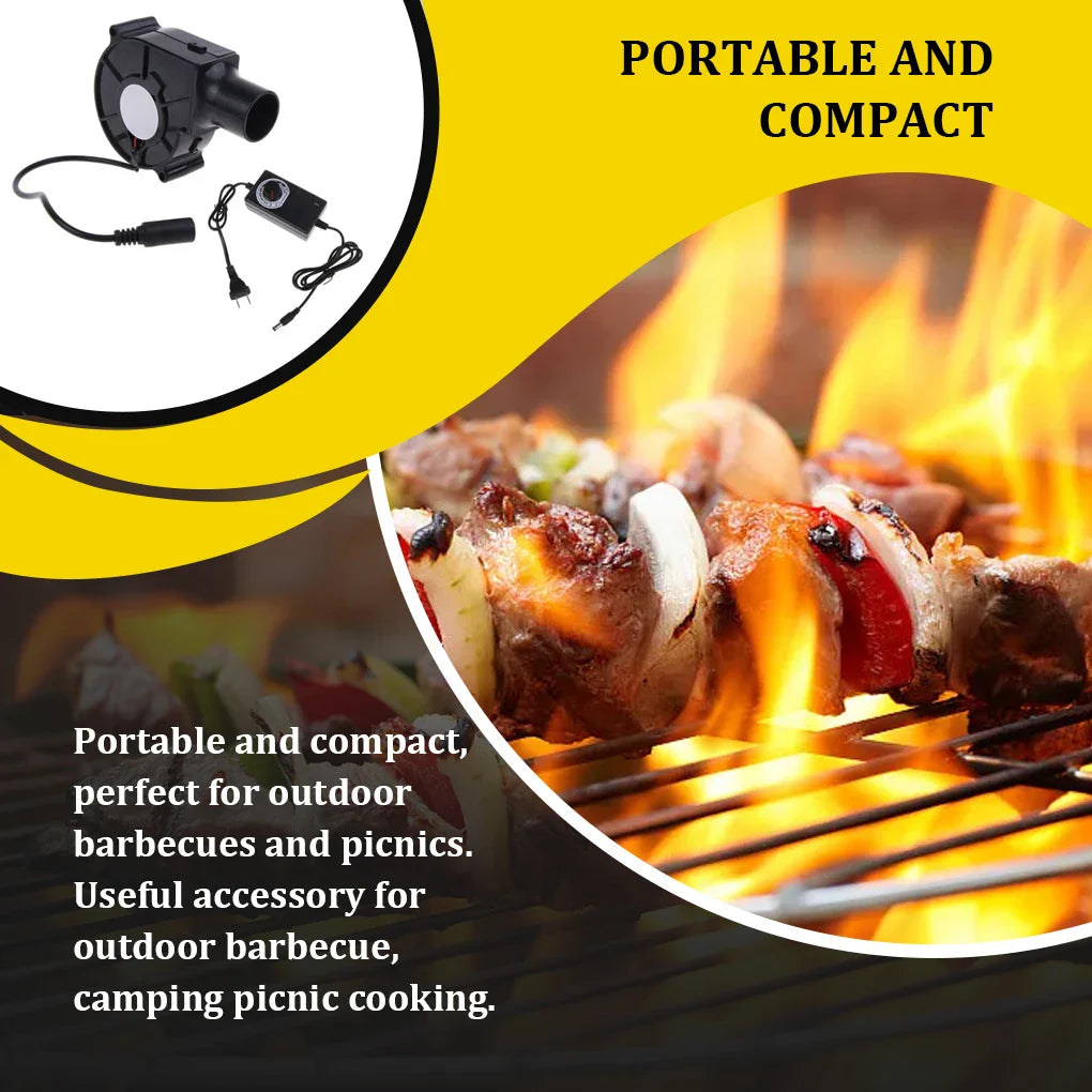 Ventilador para churrasco 220v, motor de explosão pequeno com coleta de ar, velocidade ajustável, ferramenta de cozinha, tomada eua/ue, ventilador portátil para churrasco, acampamento