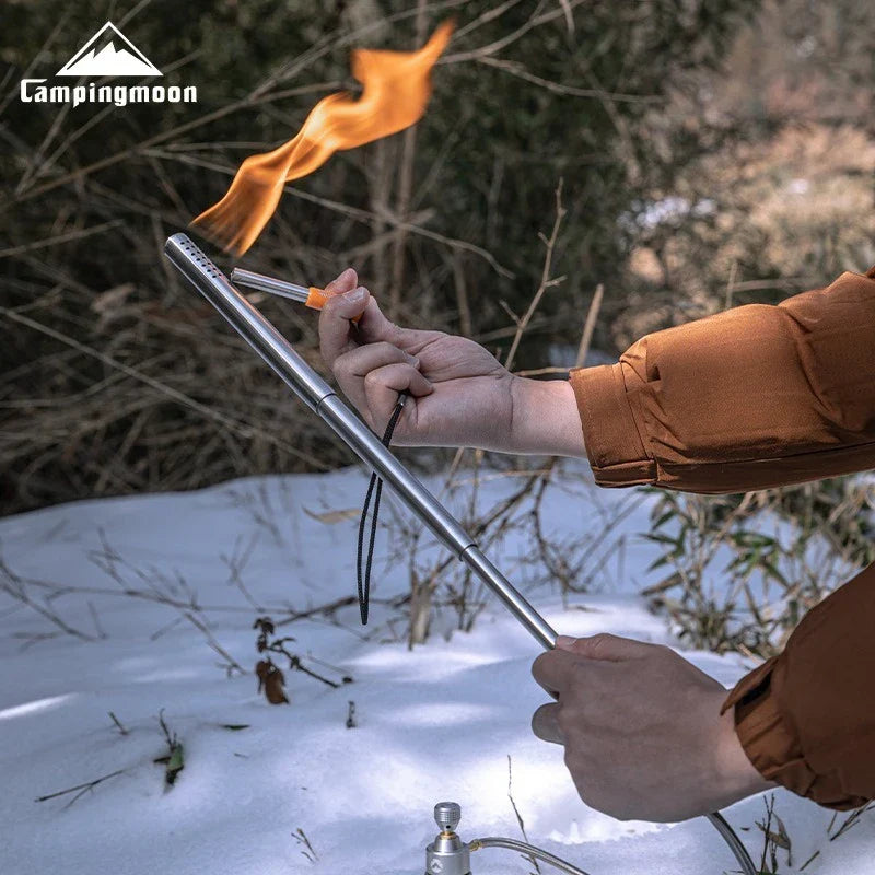 Pistola pulverizadora de tocha CAMPINGMOON XD-6-NE para acampamento ao ar livre, piquenique, fabricação de fogo, pistola pulverizadora de aço inoxidável de carbono com ponto de churrasco