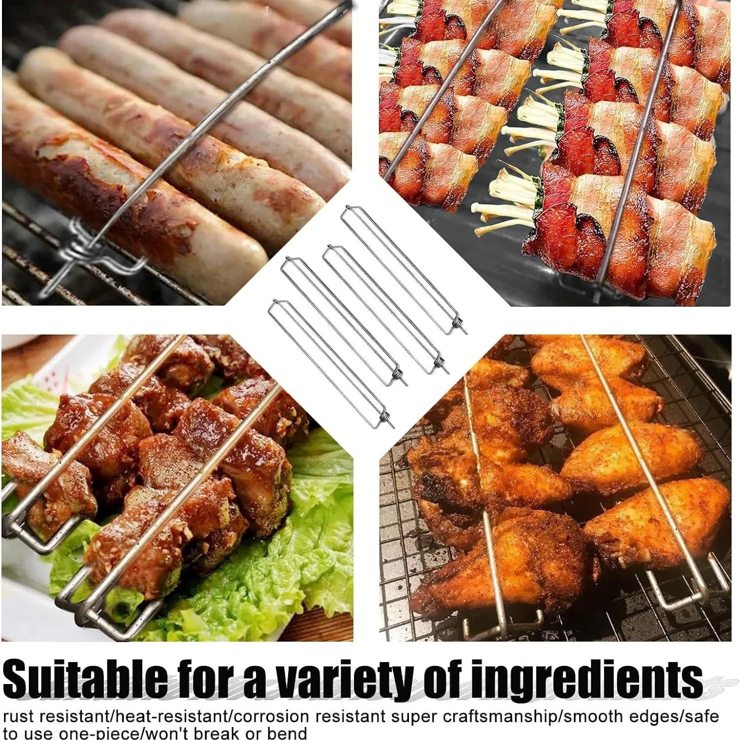 Novo produto 3 pçs wingrailsgrilling garfo de churrasco ao ar livre frango asa grill churrasco ferramentas