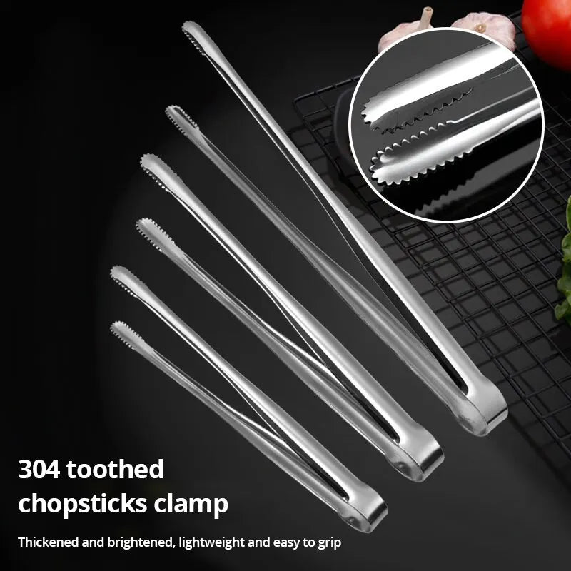 Grampo de churrasco em aço inoxidável 304, Pinças Grill, Utensílios De Cozinha De Carne, Cozimento De Churrasco, Acessórios De Cozinha, Camping Suprimentos, 1Pc