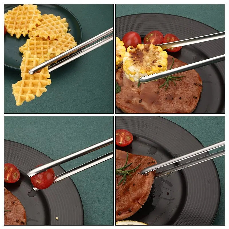 Grampo de churrasco em aço inoxidável 304, Pinças Grill, Utensílios De Cozinha De Carne, Cozimento De Churrasco, Acessórios De Cozinha, Camping Suprimentos, 1Pc