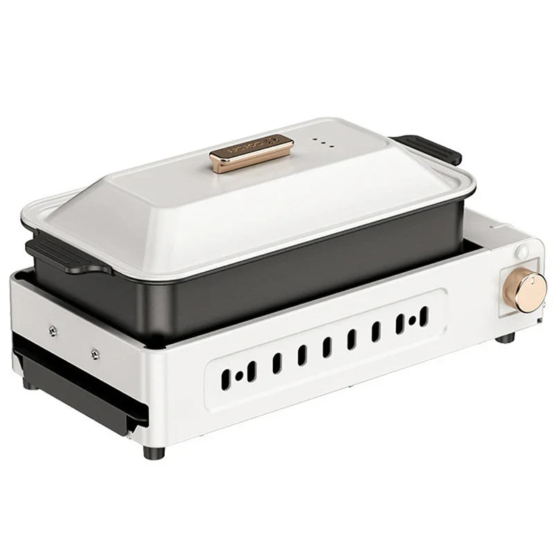 2200w multifuncional grill pan doméstico 220v máquina de churrasco elétrica sem fumaça panela quente dividida panela de cozinha 3-em-1