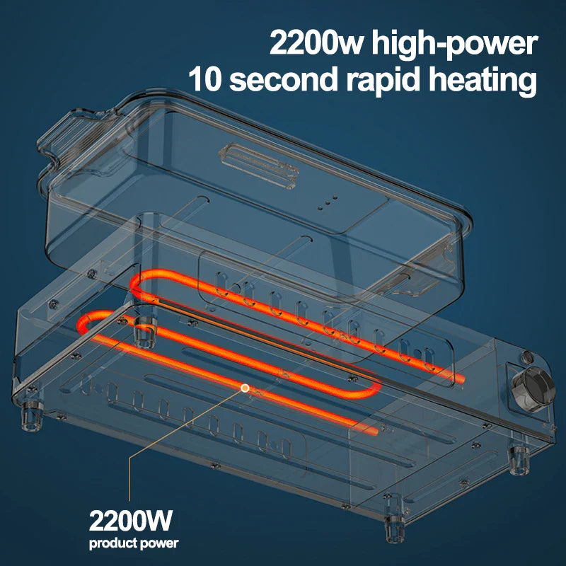 2200w multifuncional grill pan doméstico 220v máquina de churrasco elétrica sem fumaça panela quente dividida panela de cozinha 3-em-1