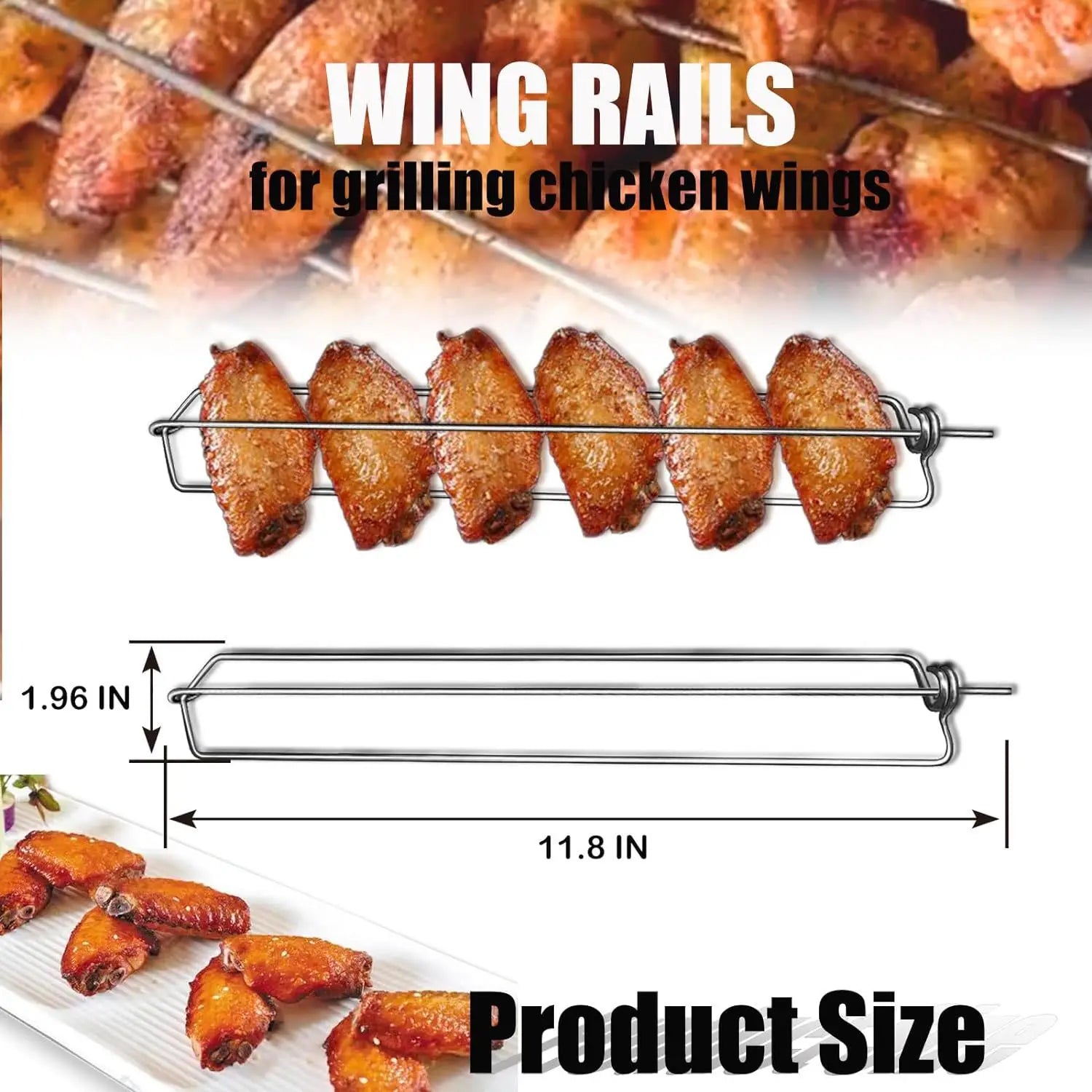 Novo produto 3 pçs wingrailsgrilling garfo de churrasco ao ar livre frango asa grill churrasco ferramentas