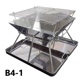Portátil dobrável churrasqueira fogão campingmoon MT-2 acampamento churrasco fogão 34x35cm portátil de aço inoxidável churrasqueira não-vara