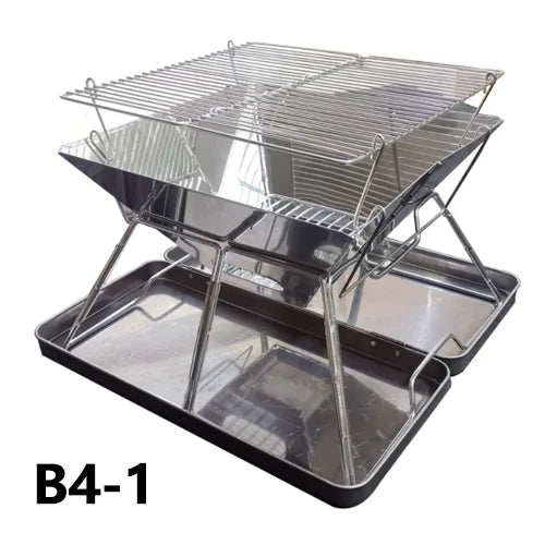 Portátil dobrável churrasqueira fogão campingmoon MT-2 acampamento churrasco fogão 34x35cm portátil de aço inoxidável churrasqueira não-vara