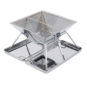Portátil dobrável churrasqueira fogão campingmoon MT-2 acampamento churrasco fogão 34x35cm portátil de aço inoxidável churrasqueira não-vara