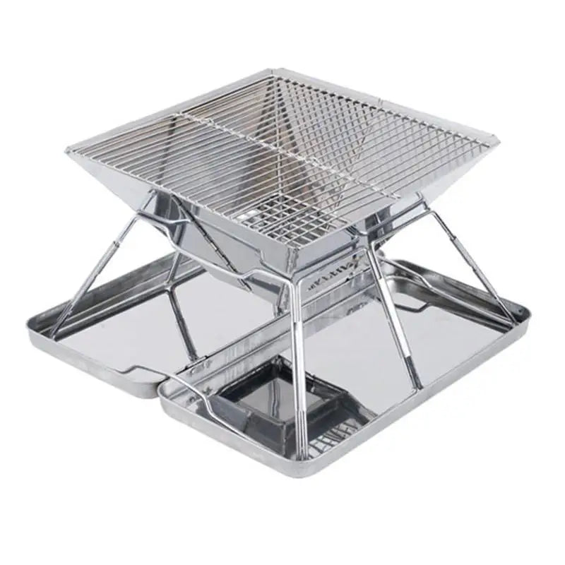 Portátil dobrável churrasqueira fogão campingmoon MT-2 acampamento churrasco fogão 34x35cm portátil de aço inoxidável churrasqueira não-vara