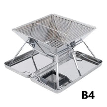 Portátil dobrável churrasqueira fogão campingmoon MT-2 acampamento churrasco fogão 34x35cm portátil de aço inoxidável churrasqueira não-vara