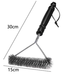 Escova de aço para churrasco, grelha e raspador, escova de limpeza de churrasco, ferramentas perfeitas, escova de limpeza de grelha, acessórios ideais para churrasco, antiaderente