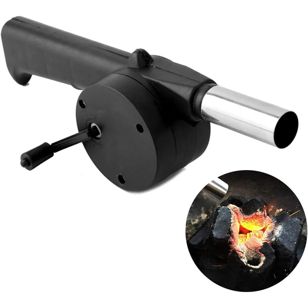 Ventilador de churrasco ao ar livre ventilador de ar de manivela portátil churrasqueira fogo fole ferramentas piquenique acampamento acessórios churrasco