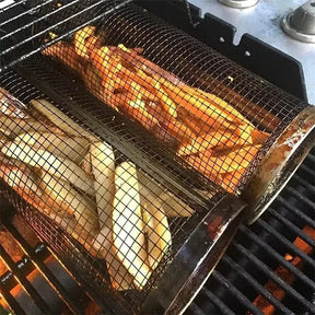 Cesta para grelhar churrasco, cesta para grelhar, gaiolas para churrasco, cilindro, cestas para grelhar para acampamento ao ar livre