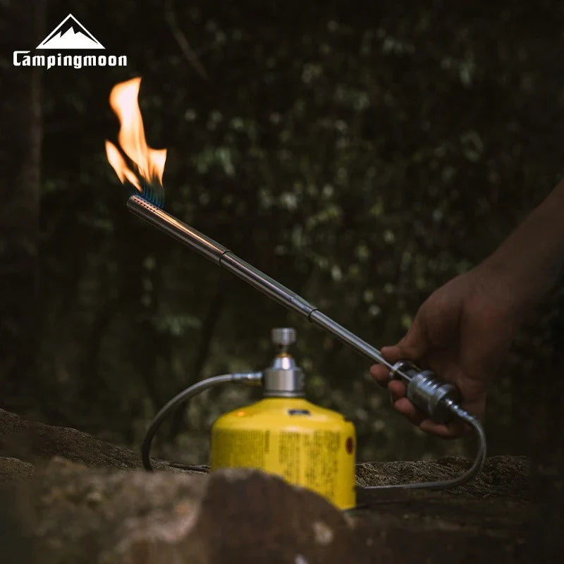 Pistola pulverizadora de tocha CAMPINGMOON XD-6-NE para acampamento ao ar livre, piquenique, fabricação de fogo, pistola pulverizadora de aço inoxidável de carbono com ponto de churrasco