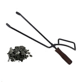 1pc ponto churrasco clipes de carbono queima pinças clipes de carvão pato fervido pinças de carbono não quente punho de madeira maciça clipes de carbono
