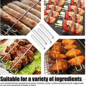 Novo produto 3 pçs wingrailsgrilling garfo de churrasco ao ar livre frango asa grill churrasco ferramentas