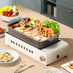2200w multifuncional grill pan doméstico 220v máquina de churrasco elétrica sem fumaça panela quente dividida panela de cozinha 3-em-1