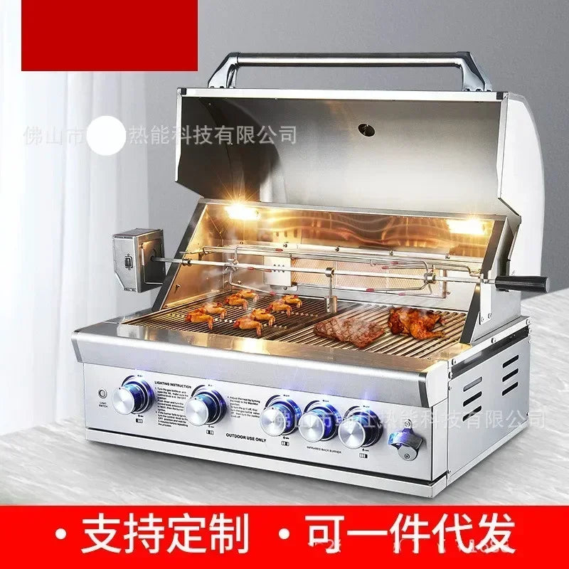 All-in-One máquina de churrasco sem fumaça, fogão quente comercial, pó de fritura, barraca de carro