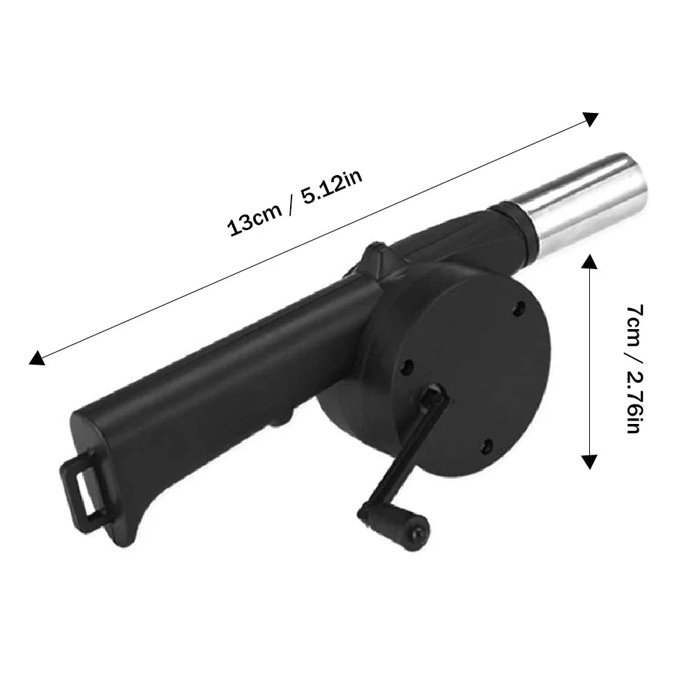 Ventilador de churrasco ao ar livre ventilador de ar de manivela portátil churrasqueira fogo fole ferramentas piquenique acampamento acessórios churrasco