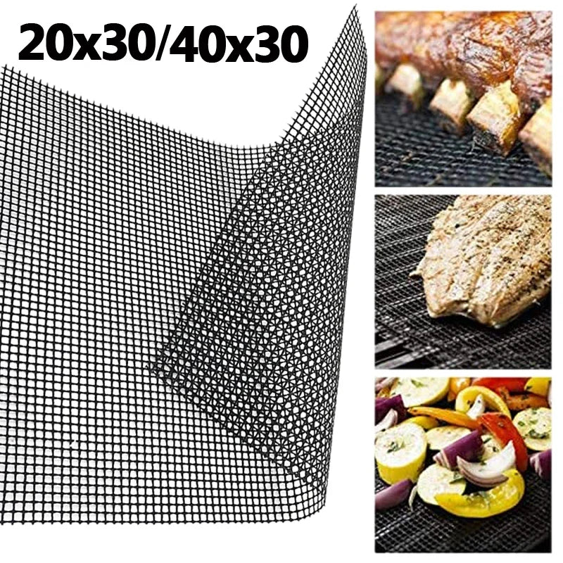 Almofada de grade para churrasco antiaderente, resistente a altas temperaturas, malha reutilizável, facilmente limpa, almofadas de cozinha, ferramenta de grelha 40x30cm