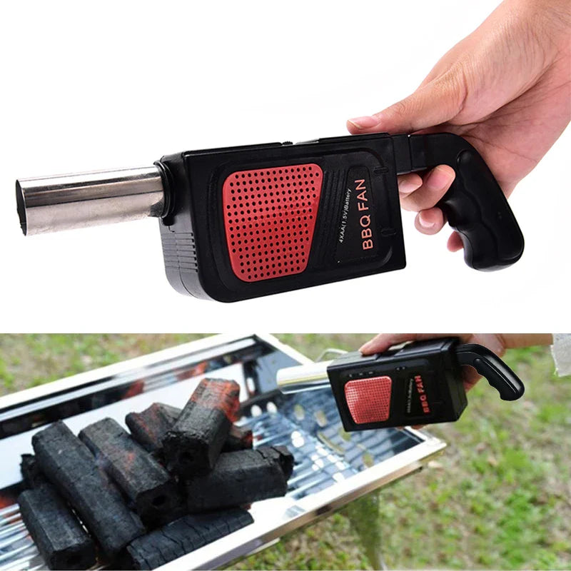 Ventilador elétrico para churrasco, ventilador de ar para acampamento ao ar livre, churrasco, piquenique, portátil, grelha, churrasco, acessórios de cozinha