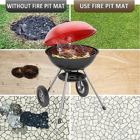 Alfombras de pozo de prevención de incendios de barbacoa, alfombras de campamento, alfombras de barbacoa de alta temperatura, alfombras ignífugas y ignífugas, alfombras de protección de césped interior al aire libre